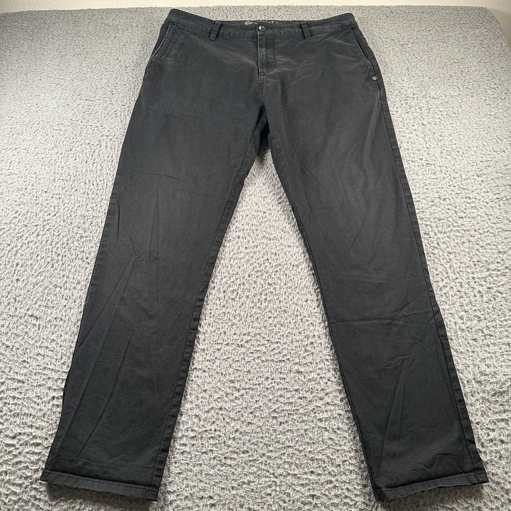 Vuori All Ways Chino Pants Mens 36 Black Straight Leg Slim Casual Performance